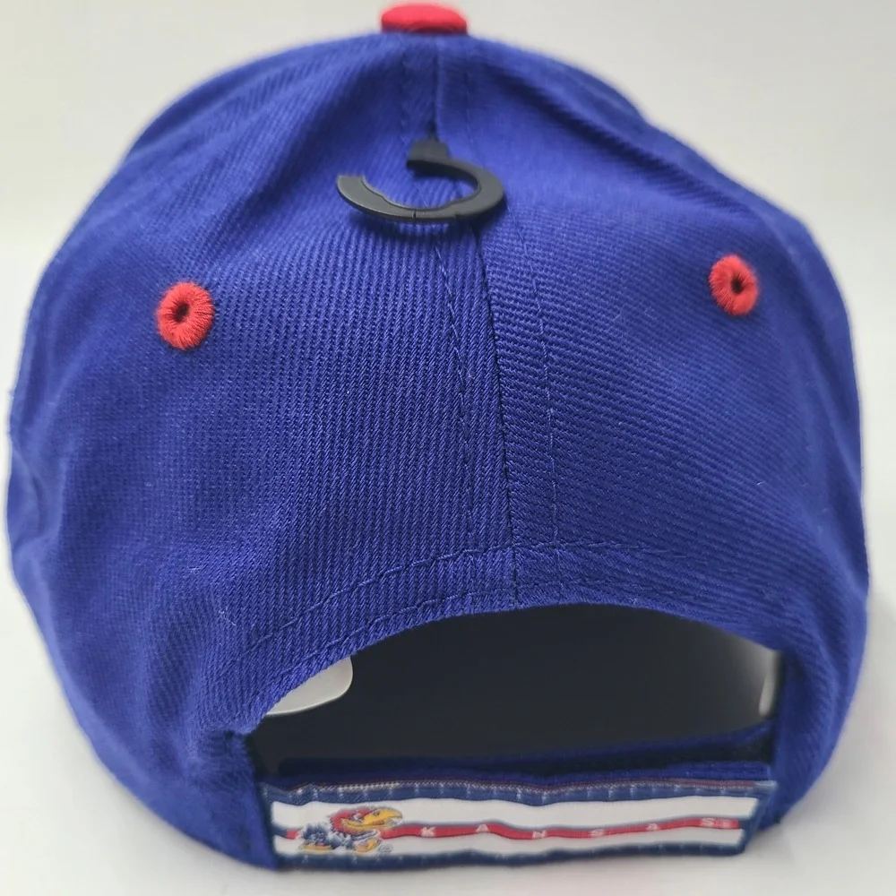 Kids Kansas Jayhawks Hat Adjustable Fan Favorite Blue Red NCAA University Boys